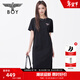 BOY LONDON夏季女款時(shí)尚LOGO印花潮牌街頭百搭休閑連衣裙W17010 黑色 L