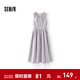 森馬連衣裙女純色無(wú)袖長(cháng)裙休閑溫柔時(shí)尚2025夏新款收腰背心裙優(yōu)雅 粉紫70001 XL