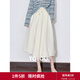 初語(yǔ)原紗防曬云朵花苞裙女2025年春秋新款蓬蓬裙小個(gè)子顯高中長(cháng)裙子 淺米色 L