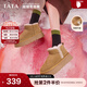 他她（TATA）棉靴奶油面包雪地靴冬季女厚底女靴加絨保暖毛毛防滑棉鞋WDX13DD3 土黃（4.5cm）-WDX13 38