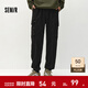 森馬（Semir）休閑褲男冬季磨毛大口袋工裝褲戶(hù)外運動(dòng)寬松束腳褲松緊腰長(cháng)褲 黑色90001 M