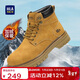海瀾之家HLA新年禮物情侶靴棉鞋大黃靴男馬丁靴子男 T249 土黃色(加絨) 42