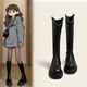 九寸陽(yáng)光 黑色小個(gè)子高筒長(cháng)靴子秋冬女鞋2025年高筒長(cháng)筒騎士靴顯瘦靴 黑色長(cháng)筒【單里】【37碼】