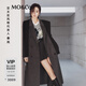 MO&Co.【秦嵐同款C+系列】大衣&針織披肩2025冬新品綿羊毛MBE4OVC006 中花灰色 XS /155