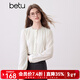 百圖betu女裝2025秋季新款襯衫氣質(zhì)花邊領(lǐng)設計蕾絲拼接長(cháng)袖女2509T66 米白 L