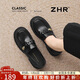ZHR平底單鞋女一腳蹬樂(lè )福鞋2026新款春季厚底豬皮墊皮鞋LI18黑色37