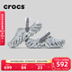 卡駱馳（CROCS）波波大理石紋洞洞鞋舒適輕便男沙灘鞋包頭拖鞋女鞋|208454 月光灰/彩色-1NL 41 /42(260mm)