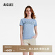 AIGLE艾高輕奢短袖T恤春夏款上衣舒適戶(hù)外休閑運動(dòng)時(shí)尚圓領(lǐng)女 淺牛仔藍 BI253 38 (165/88A)