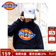 Dickies連帽衛衣男女同款純棉大logo印花寬松休閑情侶裝上衣DK007060 黑色 L