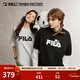 斐樂(lè )FILA大熊貓短袖T恤情侶秋新品半袖寬松純棉上衣女運動(dòng)男 正黑色-BK L 175/96A/L