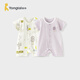 童泰（TONGTAI）嬰兒短袖連體衣夏季初生寶寶衣服外出哈衣爬服提花紫色66cm
