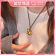南啵丸新中式沙金葫蘆項鏈女款2025新款王嘉爾同款長(cháng)款吊墜鏈男女衛衣鏈 葫蘆項鏈 棕色pu繩子