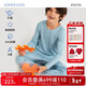 愛(ài)慕兒童小暖氣【中暖】男童保暖內衣套裝吸濕發(fā)熱秋衣秋褲藍170