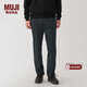 MUJI男式 起毛 絲光斜紋修身褲男士長(cháng)褲子冬季款休閑褲 AE0XZA4A 深灰色 79cm 175/78A