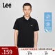 Lee新品標準版防曬紫外線(xiàn)刺繡Logo男女同款涼感短袖polo衫休閑潮 黑色 L