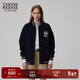 Teenie Weenie小熊秋季簡(jiǎn)約學(xué)院風(fēng)棒球服衛衣開(kāi)衫外套寬松時(shí)尚女裝 藏青色 L (170)