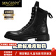 MAGIOPY高端品牌高檔2025真皮馬丁靴男士英倫風(fēng)高幫厚底機車(chē)男靴子 黑色 38