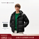 Tommy Hilfiger秋冬男裝90絨保暖連帽面包服夾克外套/撞色門(mén)襟立領(lǐng)羽絨服 【90絨連帽羽絨服】黑色BDS L （推薦：150-165斤）