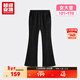超級安踏加絨兒童運動(dòng)褲女童秋冬保暖休閑喇叭褲長(cháng)褲大童362547733U 基礎黑-4 165