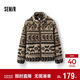 森馬（Semir）外套女冬季仿羊羔毛搖粒絨立領(lǐng)寬松圖案2025復古夾克109725108011