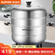 蘇泊爾（SUPOR）蒸鍋304不銹鋼三層復底電磁爐燃氣通用蒸魚(yú)蒸包子蒸籠 SZ34B17【拍3口整箱發(fā)】 34cm