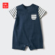 優(yōu)衣庫嬰幼兒寶寶爬爬服/短袖嬰兒衣服連體衣26春夏新款483024 69 藏青色 100cm