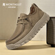夢(mèng)特嬌高端男鞋 2026春季新品磨砂頭層牛皮復古休閑鞋 輕便軟底袋鼠鞋 卡其棕 41