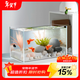 BESSN貝森金晶五線(xiàn)汽車(chē)級超白缸玻璃魚(yú)缸客廳裸缸家用水草溪流缸 80*40*40cm8mm厚金晶五線(xiàn)超白送貨上樓