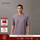 Calvin KleinJeans夏季男女情侶休閑通勤ck純色字母純棉寬松短袖上衣T恤 031-霧霾紫 L
