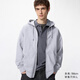 優(yōu)衣庫男裝女裝連帽拉鏈運動(dòng)開(kāi)衫/長(cháng)袖外套衛衣482311 05 天灰色 M