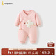 童泰（TONGTAI）嬰兒蝴蝶衣冬季純棉夾棉初生寶寶連體衣新生兒哈衣爬服粉色59cm