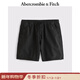 Abercrombie & Fitch美式舒適經(jīng)典澤西風(fēng)直筒松緊腰休閑短褲25夏季男裝128-5072 黑色 S (175/76A)