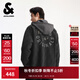 杰克·瓊斯（JACK&JONES）秋冬季男裝大衣夾克外套潮時(shí)尚略寬松連帽可拆卸字母貼2254O3013 E40黑色 M
