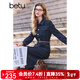 百圖betu女裝2025春季新款連衣裙撞色腰帶工裝風(fēng)牛仔連衣裙女2501T73 深牛仔藍 M