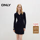 ONLY 2025夏季松弛正肩翻領(lǐng)針織長(cháng)袖短裙連衣裙女|125346005