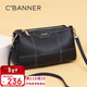 千百度（C.BANNER）頭層牛皮包包女包斜挎包中年媽媽腋下包生日情人節禮物送女朋友