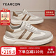 意爾康男鞋新款板鞋運動(dòng)鞋M字頭復古潮流百搭鞋 96397W 白/杏 41