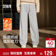 森馬（Semir）休閑褲女冬季發(fā)熱抑菌抓絨寬松彎刀褲2025潮酷香蕉褲109725127008