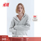 H&M女裝衛衣2025秋季新款紅色開(kāi)衫寬松全拉鏈美式連帽衫1257834 混淺灰色 XL 170/116