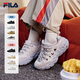 斐樂(lè )（FILA）官方楊冪同款松餅鞋女鞋老爹鞋運動(dòng)鞋鞋子厚底休閑鞋 微白-WW 37.5