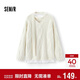 森馬（Semir）毛衣女冬圍巾蕾絲V領(lǐng)絞花寬松2025優(yōu)雅小性感套頭衫109725107011