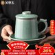 金鑲玉陳文德大師汝窯陶瓷茶水分離泡茶水杯辦公禮品水杯子 君德