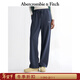 Abercrombie & Fitch美式經(jīng)典LOGO保暖抓絨直筒運動(dòng)衛褲長(cháng)褲25冬季女裝147-5214 海軍藍 S (165/72A)