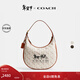 蔻馳（COACH）【專(zhuān)享直降】新款女士馬車(chē)圖案印花ACE半月包復古斜挎包女包 B4/粉筆白色 高光琥珀色