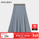 moussy 新品復古港風(fēng)提花格紋針織裙半身裙028HAA70-2881 115花紋藍色 S 00001/S