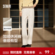 森馬（Semir）休閑褲女冬季加絨肌理分割直筒褲2025新款時(shí)尚通勤顯腿長(cháng)長(cháng)褲 白色調00311 2XL