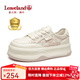 楓葉（leaveland）女鞋秋季新品網(wǎng)紗鏤空小白鞋女年輕甜美小雛菊厚底增高休閑鞋子女 粉/白（運動(dòng)碼） 37