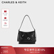 CHARLES&KEITH綁帶式時(shí)尚酷感水桶包腋下包新年生日禮物送女友CK2-80271629 Noir黑色 S