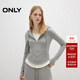 ONLY2025秋季新款軟糯親膚修身假兩件連帽抽繩衛衣女|12539S011 G47 淺花灰色 M