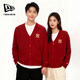 NEW ERA紅色毛衣MLB外套騏驥紅男女秋冬針織衫開(kāi)衫NY新年戰袍14450555-M